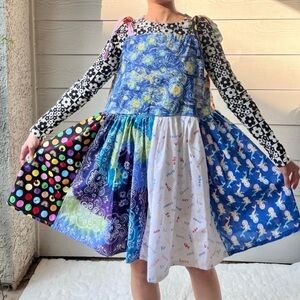 Arcade Dress | Vincent van Gogh Starry Night | Handmade Quilted Dress SKU 05115